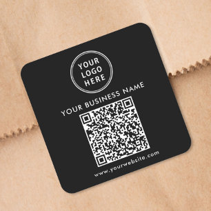 Werbeunternehmen Logo QR-Code Schwarz Quadratischer Aufkleber