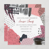 Werbeveranstaltung für abstrakte Kunstwerke Einladung (Vorne/Hinten)