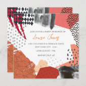 Werbeveranstaltung für abstrakte Kunstwerke Einladung (Vorne/Hinten)