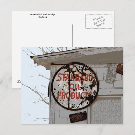 Werbezeichen auf der Route 66 Postkarte (Vorne/Hinten)