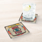 Werbezeichen für Breitband-Coffee-Co Glasuntersetzer (Schrägansicht)