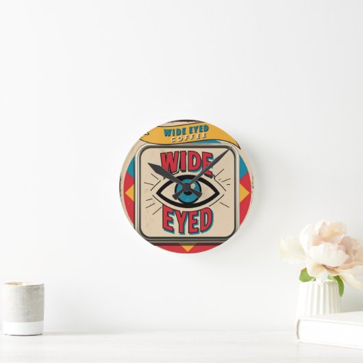 Werbezeichen für Breitband-Coffee-Co Runde Wanduhr (Zuhause)