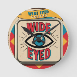 Werbezeichen für Breitband-Coffee-Co Runde Wanduhr