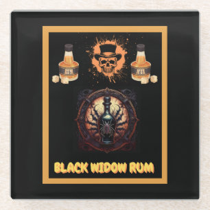 Werbezeichen für Metalle für Black Widow Glasuntersetzer