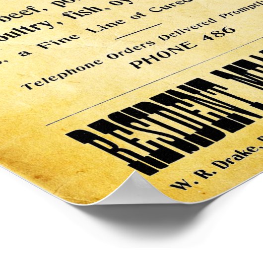 Werbezeichen für Vintage Buttons Poster (Ecke)