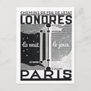 Werbung, Bahnposter London-Paris Postkarte
