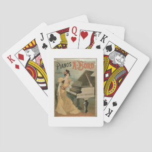 Werbung für 'A. Bord Pianos, Paris' (Farbe Spielkarten