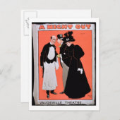 Werbung für "A Night Out" im Vaudeville Postkarte (Vorne/Hinten)