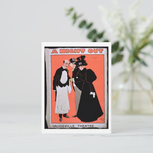 Werbung für "A Night Out" im Vaudeville Postkarte (Stehend Vorderseite)