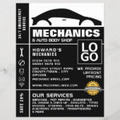 Werbung für Autos, Auto-Mechanik und Reparaturen Flyer (Vorne)