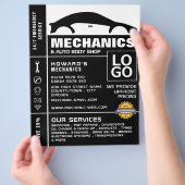 Werbung für Autos, Auto-Mechanik und Reparaturen Flyer (Hand)