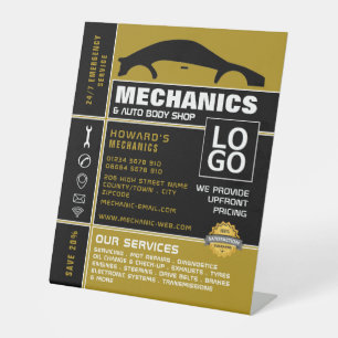 Werbung für Autos, Auto-Mechanik und Reparaturen Sockelschild