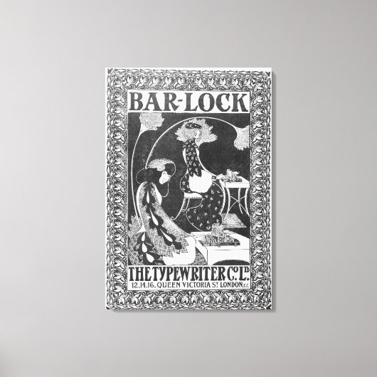 Werbung für Bar-Lock-Schreibmaschinen, c.1895 Leinwanddruck (Vorderseite)