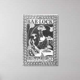 Werbung für Bar-Lock-Schreibmaschinen, c.1895 Leinwanddruck