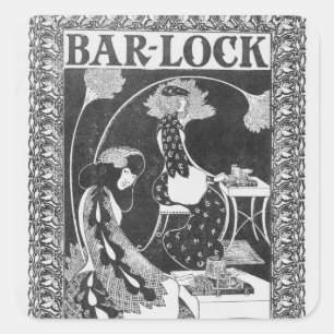 Werbung für Bar-Lock-Schreibmaschinen, c.1895 Quadratischer Aufkleber