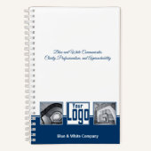 Werbung für benutzerdefinierte Bilder Blue White C Notizblock (Vorderseite)