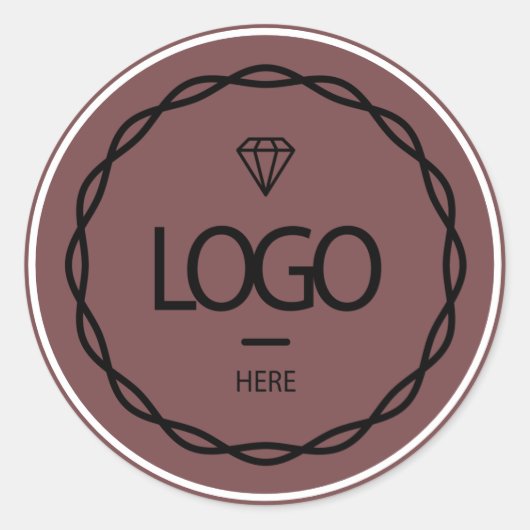 Werbung für benutzerdefinierte Logo-Braune Rahmen- Runder Aufkleber (Vorderseite)