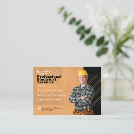 Werbung für berufliche Elektrogeräte Visitenkarte (Stehend Vorderseite)