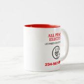 Werbung für berufliche Elektrogeräte Zweifarbige Tasse (VorderseiteRechts)