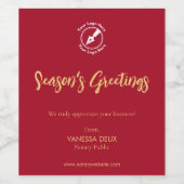 Werbung für berufliche Rot-Gold-Notarnamen Weinetikett (Einzelnes Label)