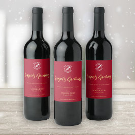 Werbung für berufliche Rot-Gold-Notarnamen Weinetikett