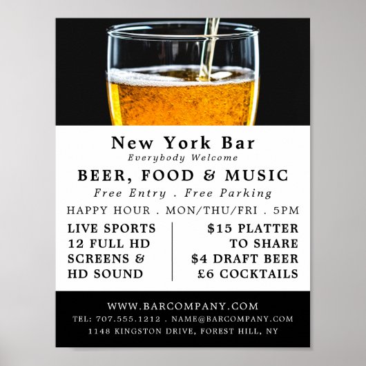 Werbung für Bier, Pub/Brauerei Poster (Vorne)