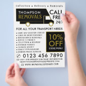 Werbung für Black & Gold-Umzugsfirmen Flyer (Hand)