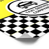 Werbung für "Black Taxi Cab Circled Logo" Poster (Ecke)