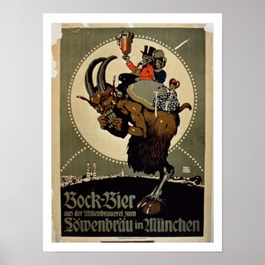 Werbung für 'Bock Beer von Lowenbrau Brewer Poster (Vorne)