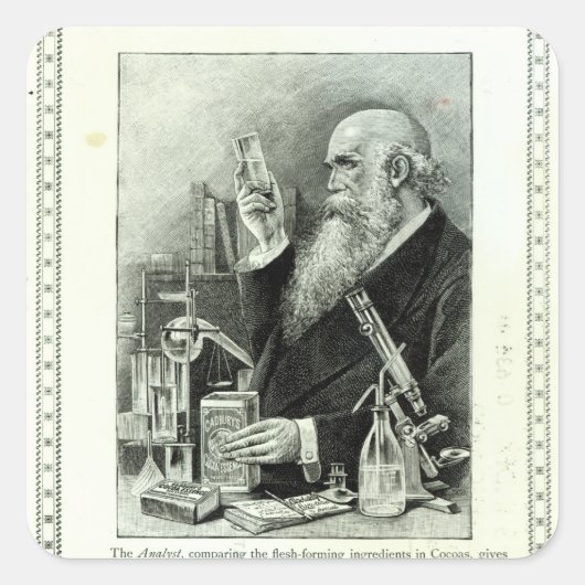 Werbung für "Cadbury's Cocoa" Quadratischer Aufkleber (Vorderseite)