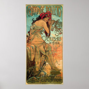 Werbung für Carrage-Händler durch Alphonse Mucha Poster