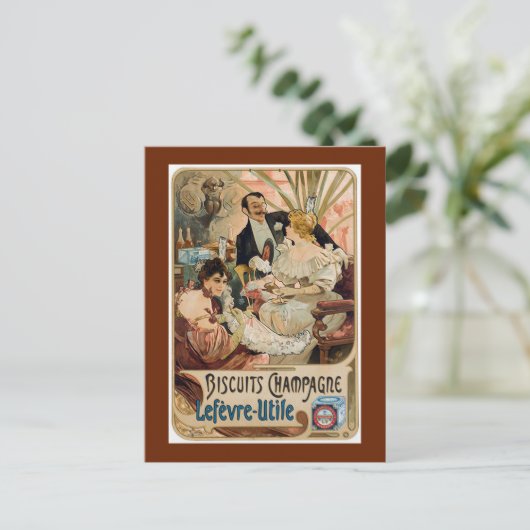 Werbung für Champagner-Biscuits Postkarte (Stehend Vorderseite)