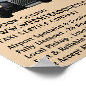 Werbung für das Black Taxi Cab Poster (Ecke)