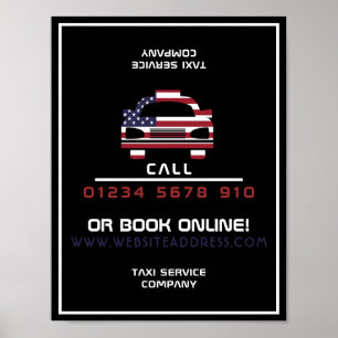 Werbung für das Cab-Logo "American Flag Taxi" Poster