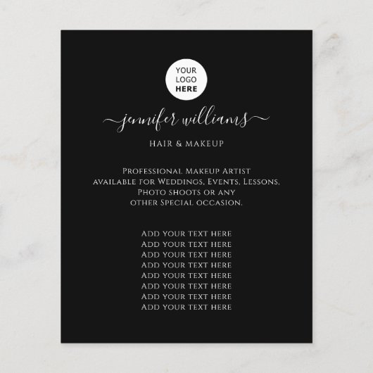 Werbung für das Logo "Black Modern Custom Foto" Flyer (Hinten)