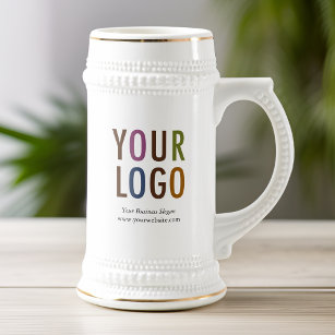 Werbung für das Logo "Coffee Beer Stein Custom Com Bierglas
