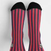 Werbung für das Logo "Rot und Schwarz gestreift" Socken (Oben)