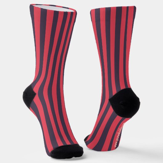 Werbung für das Logo "Rot und Schwarz gestreift" Socken (Gewinkelt)
