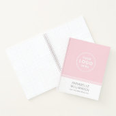 Werbung für das moderne Logo in Rosa Notizblock (Innenseite)