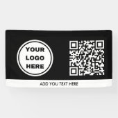 Werbung für das Schwarz-Weiß-Logo und QR-Code Banner (Horizontal)