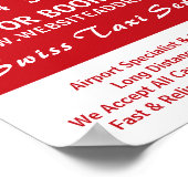 Werbung für das Schweizer Taxi Poster (Ecke)