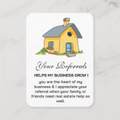 Werbung für den Agent "niedlich House Real Anwesen Empfehlungskarte (Vorderseite)