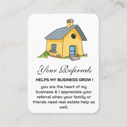 Werbung für den Agent "niedlich House Real Anwesen Empfehlungskarte (Vorderseite)