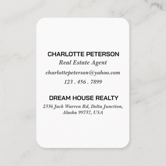 Werbung für den Agent "niedlich House Real Anwesen Empfehlungskarte (Rückseite)