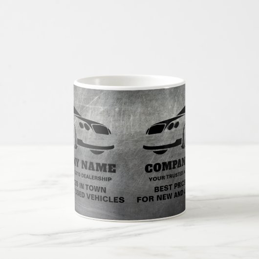 Werbung für den Verkauf von Auto mit geschliffenen Kaffeetasse (Mittel)