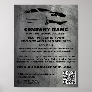 Werbung für den Verkauf von Auto mit geschliffenen Poster