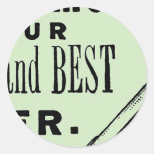 Werbung für den Vintagen Rasenmäher Runder Aufkleber