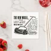 Werbung für den Vintagen Rasenmäher Serviette (Beispiel)