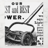 Werbung für den Vintagen Rasenmäher Weinetikett (Einzelnes Label)