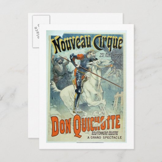 Werbung für "Don Quixote, New Circus", Pferd Postkarte (Vorne/Hinten)